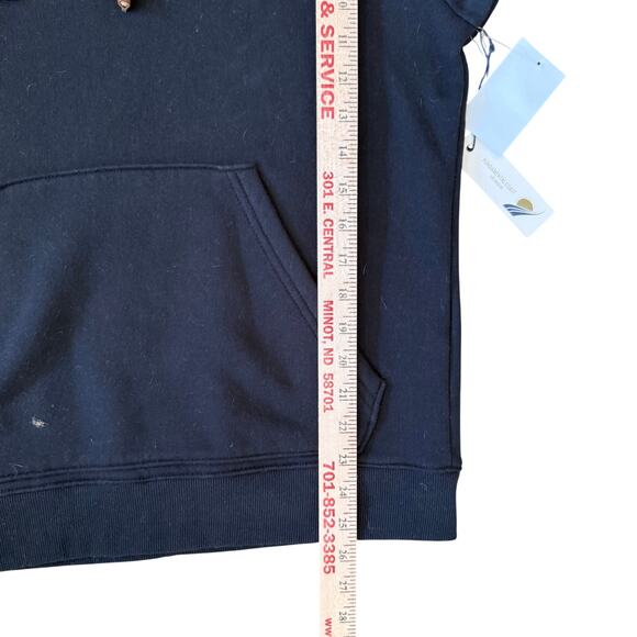 Fundamental Coast Hoodie Slater Medium 1/4 Zip Black Leather Tips NWT Coastal - Picture 8 of 12